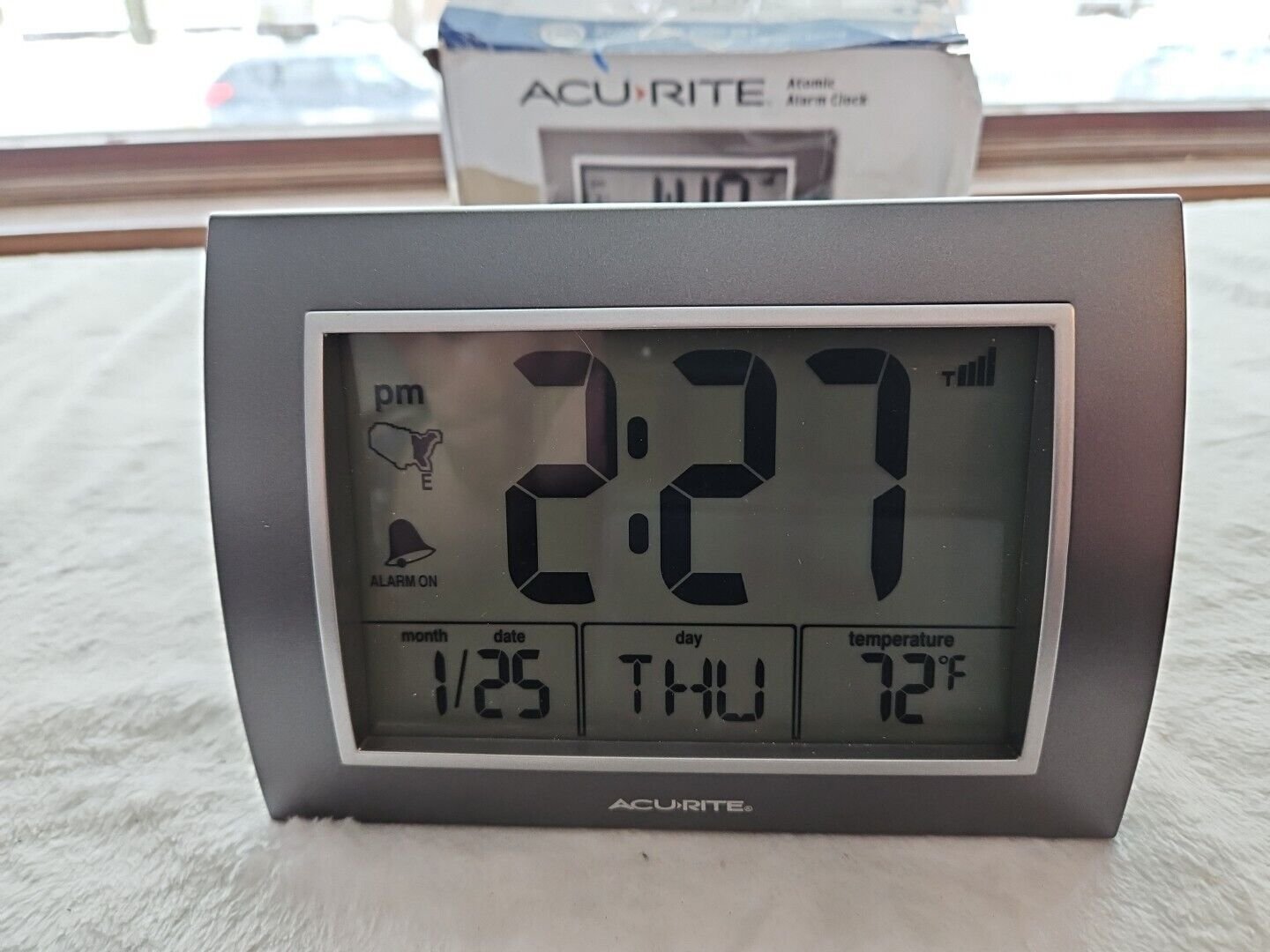 Acurite Atomic Alarm Clock with Date, Day of Week and Temperature