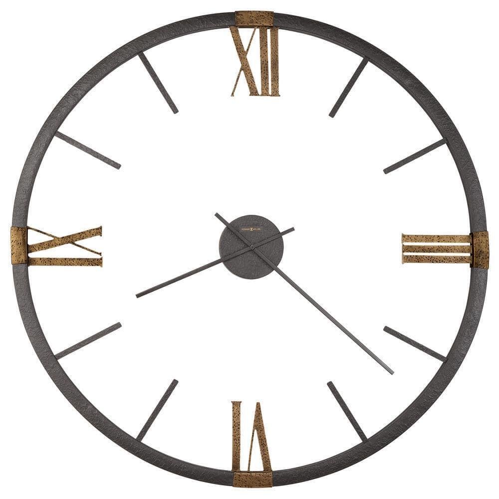 Howard Miller Wall Clock Prospect Park Metal Round Digital Quartz Plastic Type