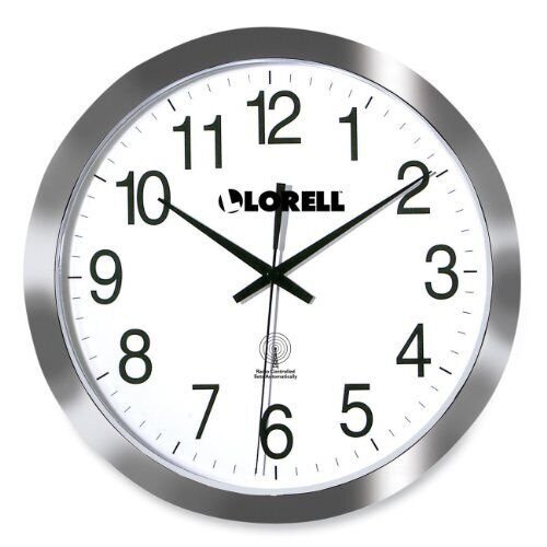 Lorell Radio Controlled Wall Clock - Digital - Quartz - Atomic (LLR60996)