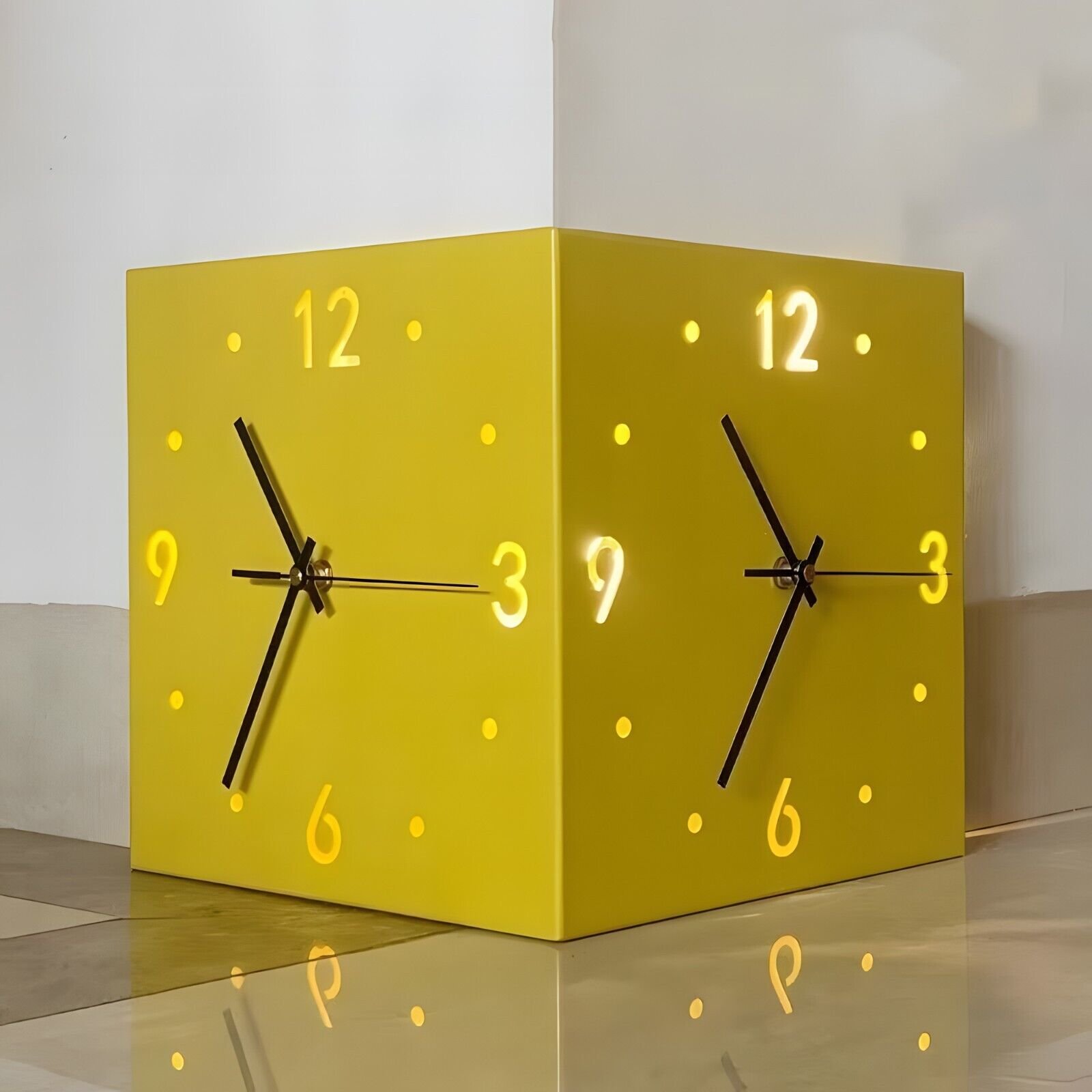 10 inch Double Sided Wall Clocks Corner Wall Clock Square for Living Room Office