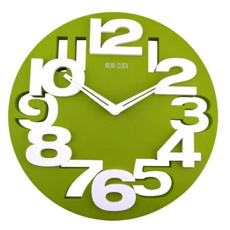 1 Pc Modern Design Wall Clocks 3D big digit modern wall clock Office wall clock for School Office Home ( Green )