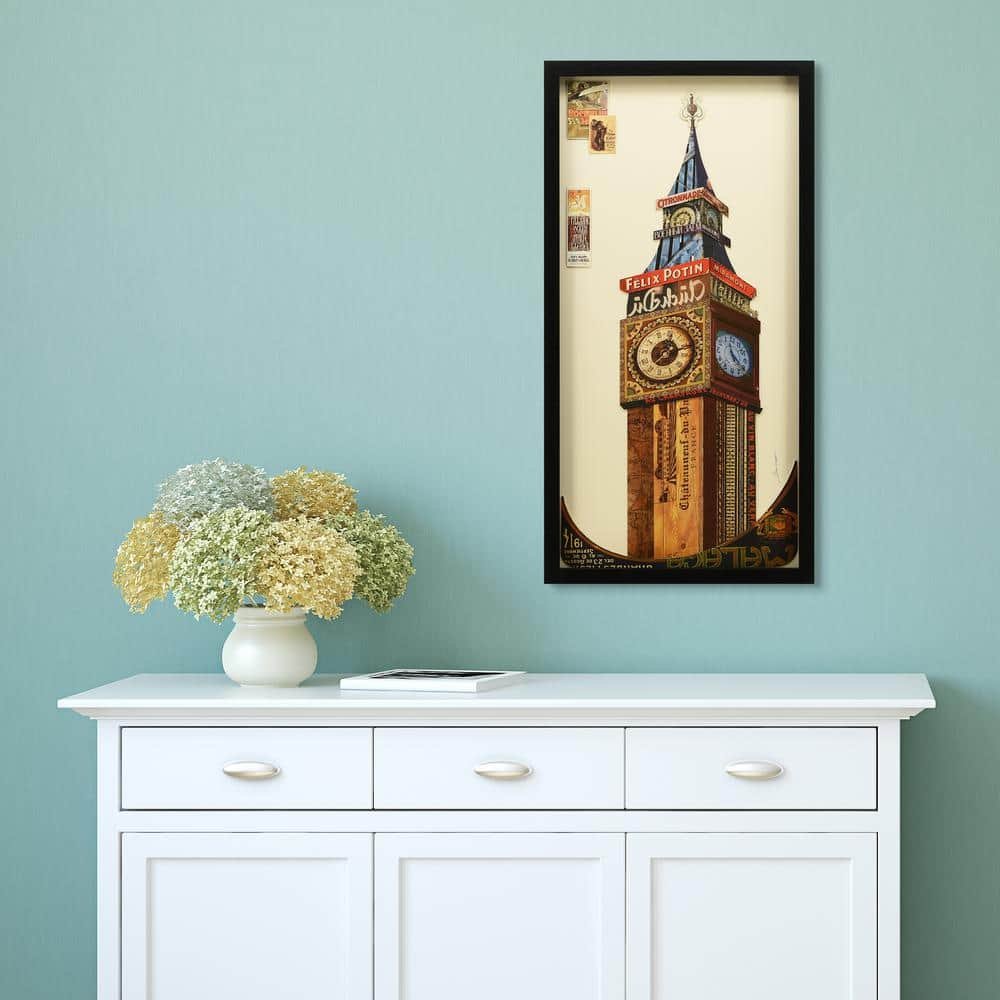 33 in. x 17 in. "Big Ben" Dimensional Collage Framed Graphic Art...