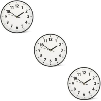 3 Pieces Wall Clock Clocks Decor Silent 3d Decorate Cutainsforbedroom White Plastic