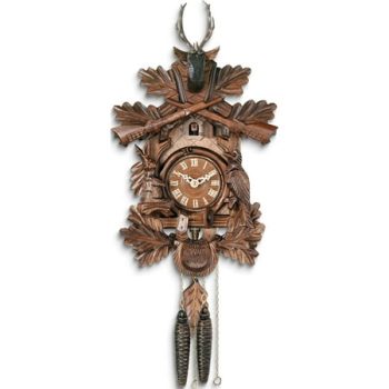 Fashion Carved Animals Hunters Cuckoo Clock (10.75 X 8.25) Made In Germany gm2419