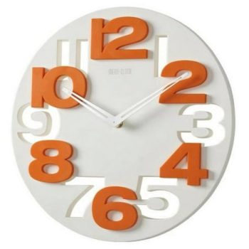 Hollow- out 3D Wall Clock Big Digits Modern Kitchen Home Office Decoration Round Shaped Wall Clock Clock ( White )