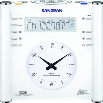 Sangean RCR-3 AM/FM Atomic Digital/Analog Clock Radio (White), One Size