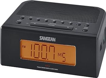 Sangean RCR-5BK Digital AM/FM Clock Radio (Black) (Renewed)