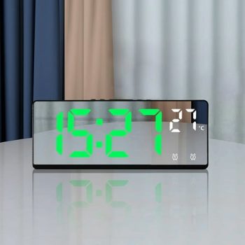 Tcwhniev Large Alarm Clock 6.8 LED Digital display Dual Alarm with Temperature and Date for Seniors Simple Bedside Big Number green Alarm Clocks for bedrooms