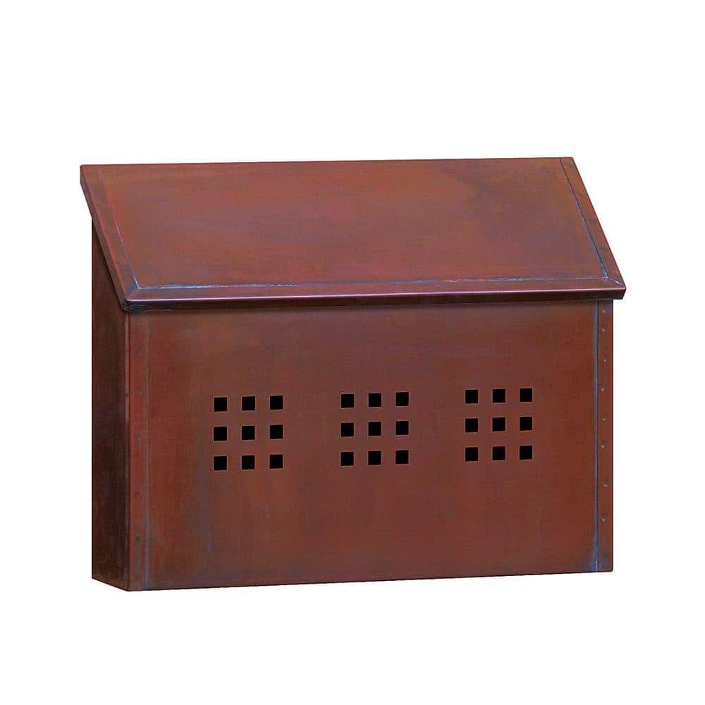 4400 Series Antique Brass Decorative Surface-Mounted Horizontal Mailbox