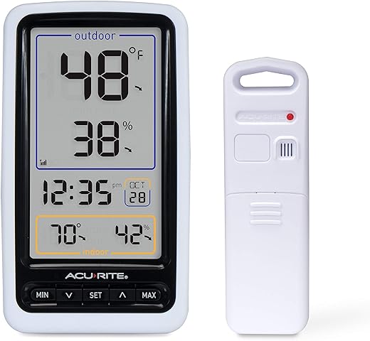 AcuRite 01136M Wireless Thermometer with Indoor/Outdoor Temperature and Humidity, White