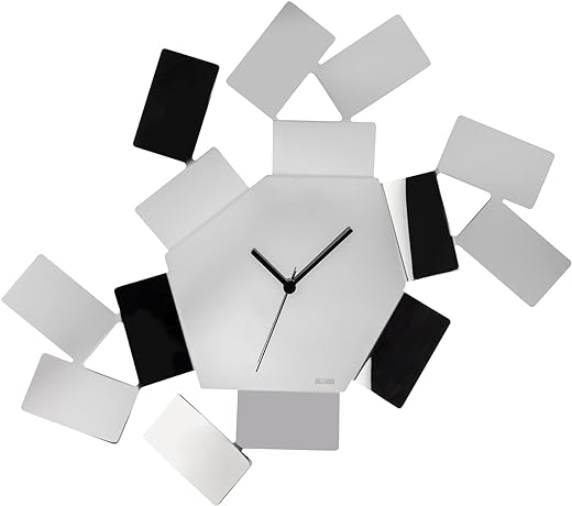 Alessi Aleesi MT19 Stanza Scirocco Wall Clock, 46.00 x 33.50 x 4.00 cm, Silver