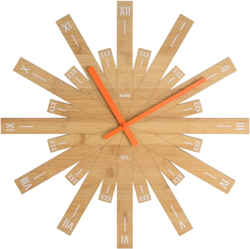 Alessi Raggiante Wall Clock, 48.00 x 48.00 x 7.00 cm, Wood