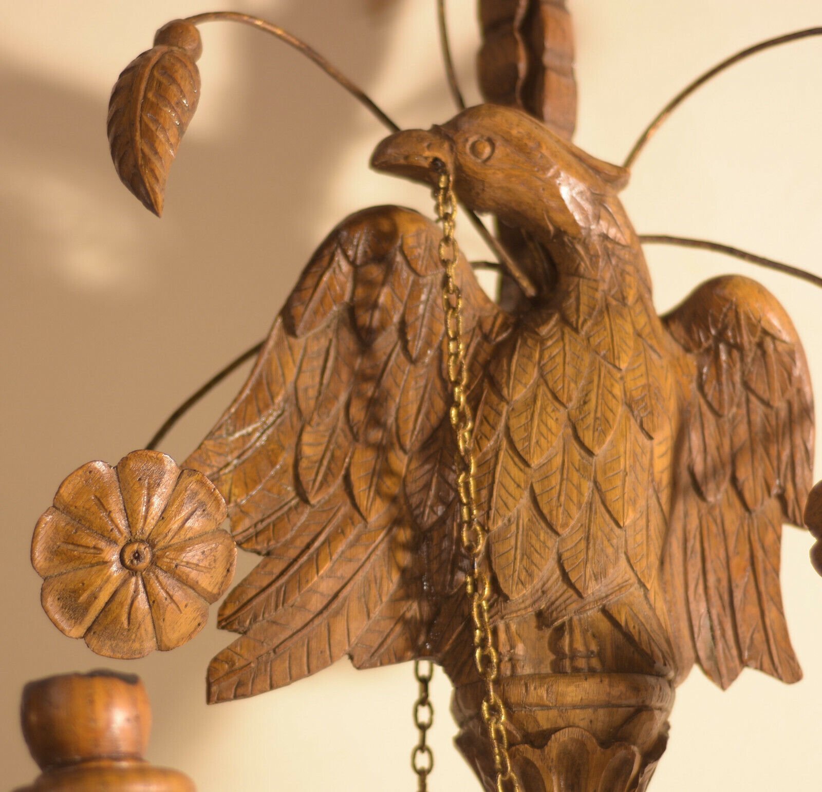 Antique Chapman Made in Spain: "The Wooden Eagle Candelabra" Hand Carved 1900's