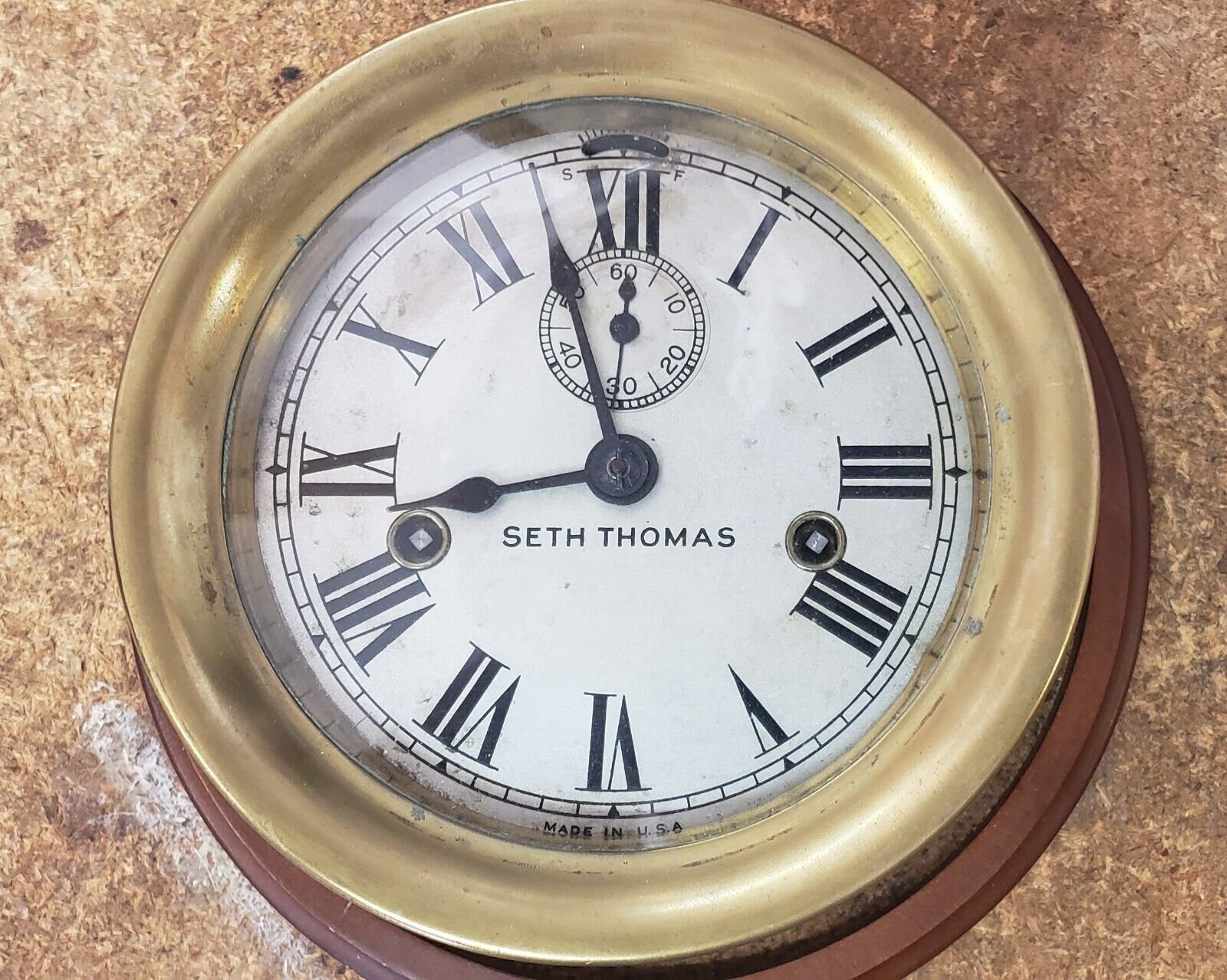 Antique Seth Thomas Ships Clock - Great Look - Not Running