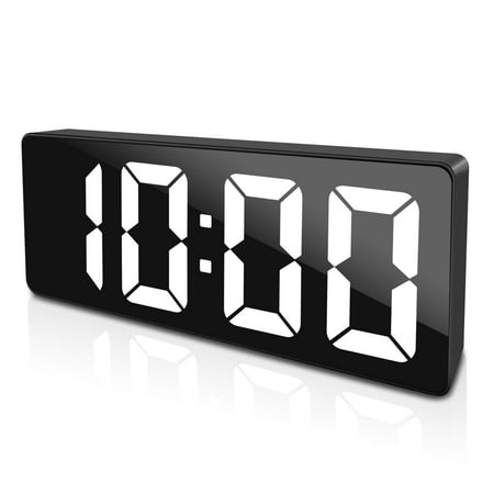 ANTOMOVE Alarm Clock Digital with Temperature Display,LED Time, Adjustable Brightness USB Charger Ports Desk Alarm Clocks for Bedroom Decor 12/24Hr (Black)