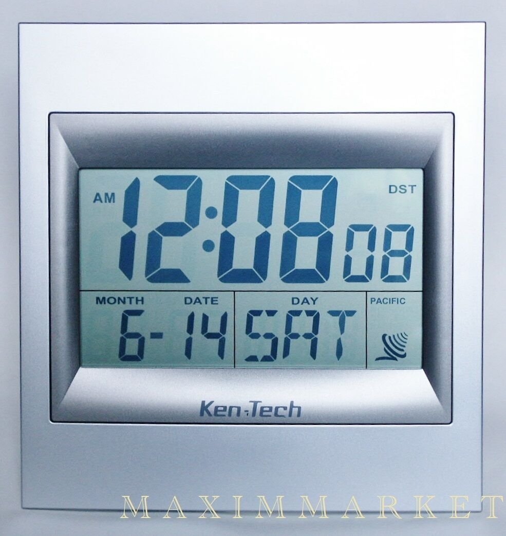 ATOMIC RADIO CONTROLLED LCD ALARM CLOCK WITH 2" HIGH NUMBERS