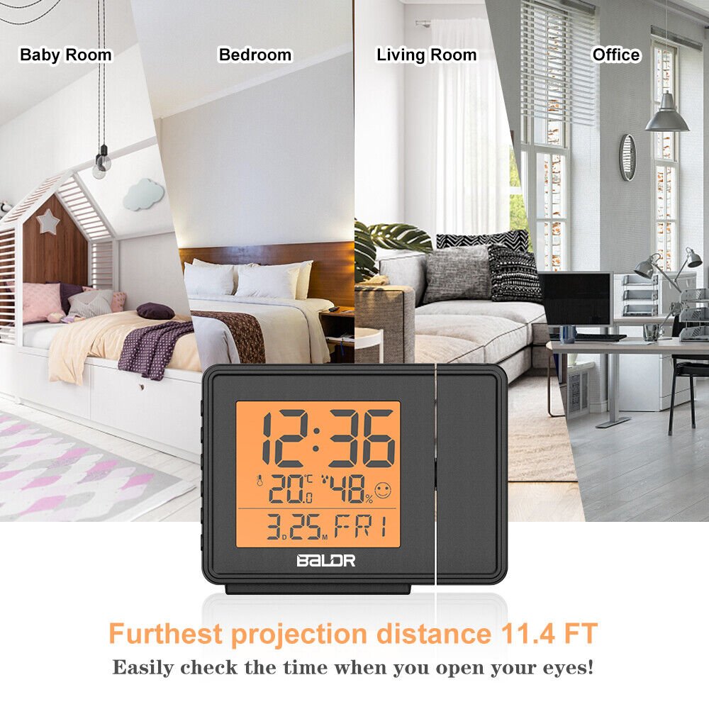 Baldr New Projection Atomic Alarm Clock LCD Projector Display Wall Ceiling Time