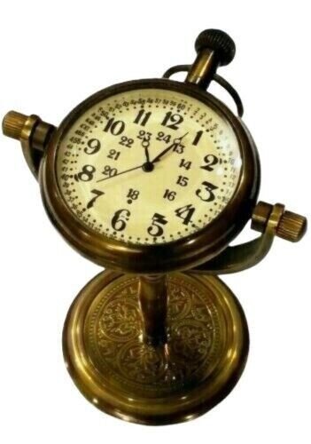Beautiful Vintage Brass Desk Clock Table Clock Antique Nautical Clock Brass