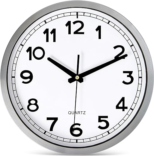 Bernhard Products Wall Clock Silent Non-Ticking Large 12