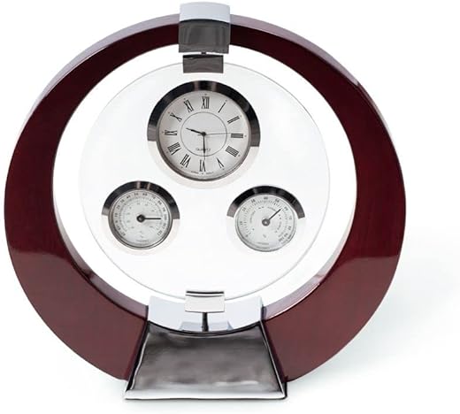 Bey-Berk Salzburg Mahogany Desk Clock