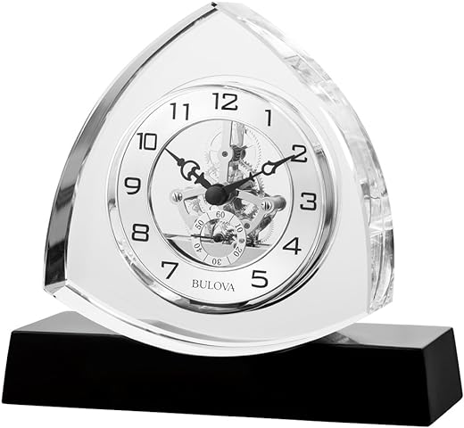 Bulova Clocks Bulova B1706 Trident Clock, Clear