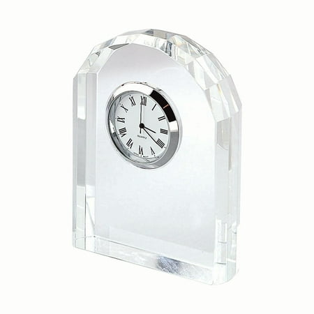 Contemporary Home Living 3.75 Optic Crystal Semi Circular Clock