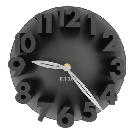 Creative Digital Wall Clock 3D Big Digital Modern Contemporary Home Office Decor Round Wall Clock Black Without