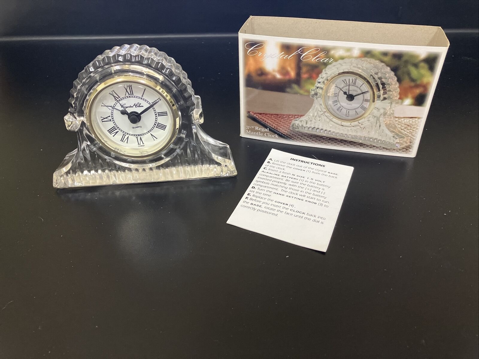Crystal Clear Regal Mantel Clock with Quarts Movement