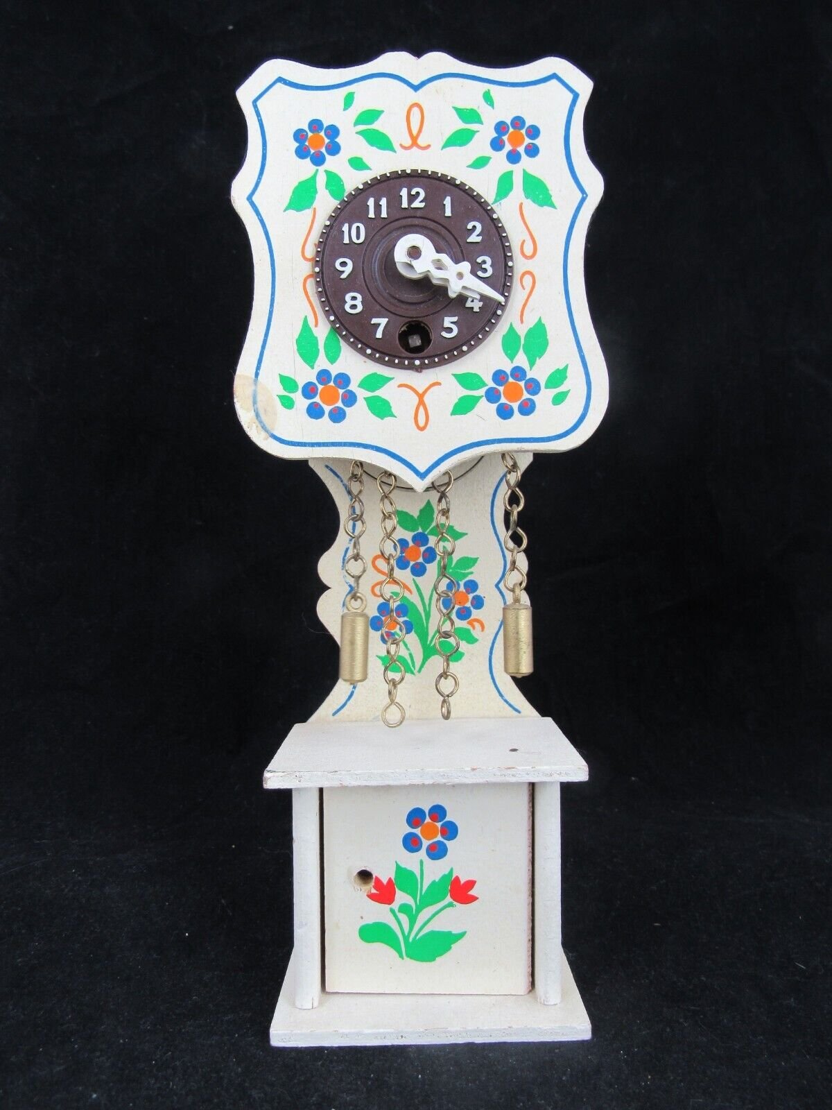 Cuckoo Clocks Miniature Mini Black Forest Germany Wind Grandfather RUNS white