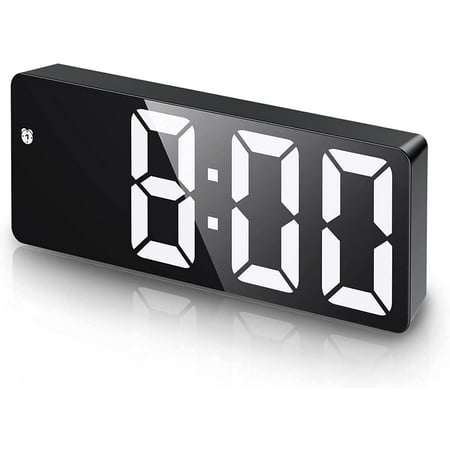 Digital alarm clock, LED clock, with temperature display, adjustable brightness