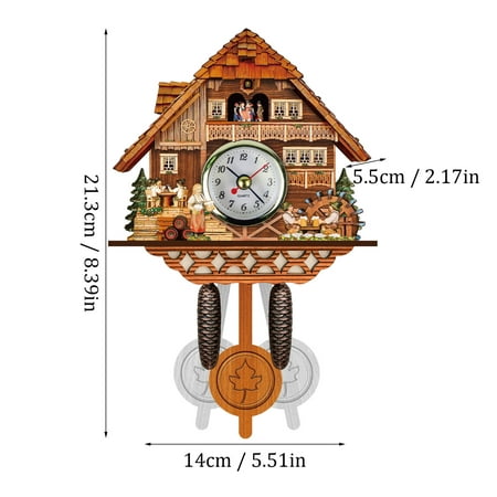 Display Home clock,Chiming clocks on clearance Alarm Clock Wall Clock Retro Cuckoo Room Clock Wooden Chime Living Alarm Wall Clock Clock Clock Clock