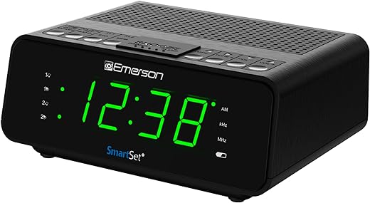 Emerson SmartSet Dual Alarm Clock Radio with AM/FM Radio, Dimmer, Sleep Timer and .9 LED Display, CKS1900