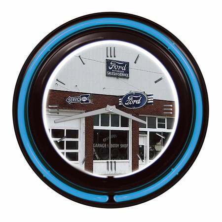 Ford Garage 15 Double Neon Clock