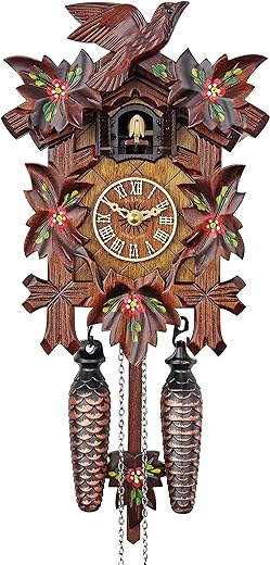 HerrZeit by Adolf Herr Quartz Cuckoo Clock - Spring Flowers AH 40/6 QM