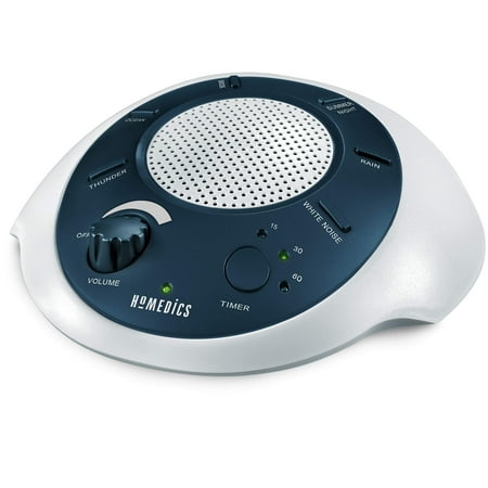 Homedics SoundSleep White Noise Sound Machine, Blue, Small Travel Sound Machine with 6 Relaxing Nature Sounds, Portable Sound Therapy for Home, Office, Nursery, Auto-Off Timer, By Homedics