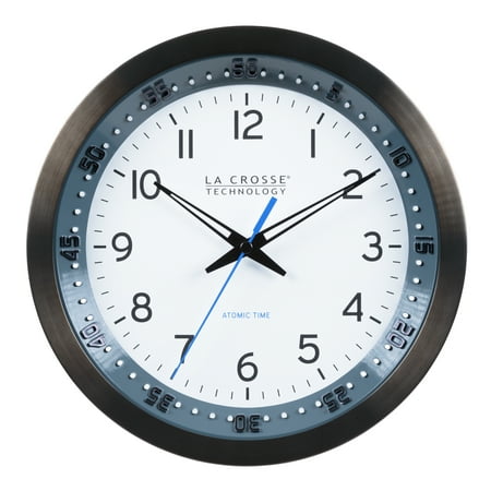 La Crosse Technology 10 Black Chapter Ring Contemporary Atomic Analog Clock, 404-54667-Int