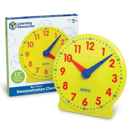 Learning Resources 12-Hour Big Time Demonstration Clock - 13.25 in. - Plastic