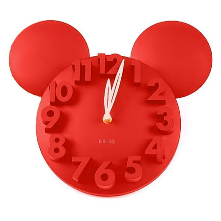 LOCOMO Modern Design Mickey Mouse Big Digit 3D Wall Clock Home Decor Decoration