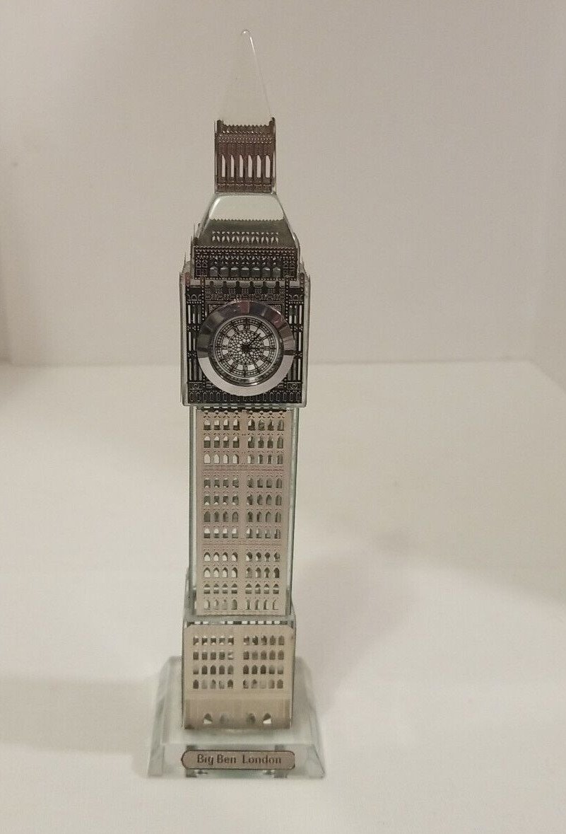 London Big Ben Crystal Clock Table Shelf Showpiece Souvenir Gift Tabletop