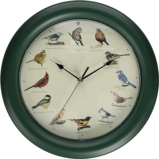 Mark Feldstein Original Singing Bird Clock, 10.7-Inch