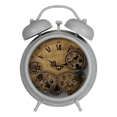 Metal Table Clock White