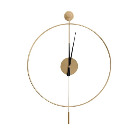 Miumaeov 20 Classical Large Decorative Wall Clock with Pendulum Modern Round Non-Ticking Silent Metal Wall Clocks for Home Living Room Bedroom Study Office Gold