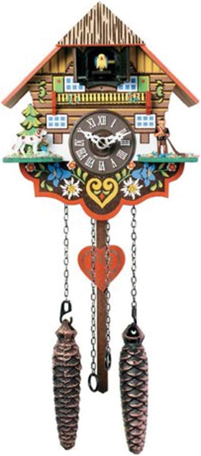 Musical Multi-Colored Quartz Cuckoo Clock - 8 Inches Tall - Model # M8-08PQ