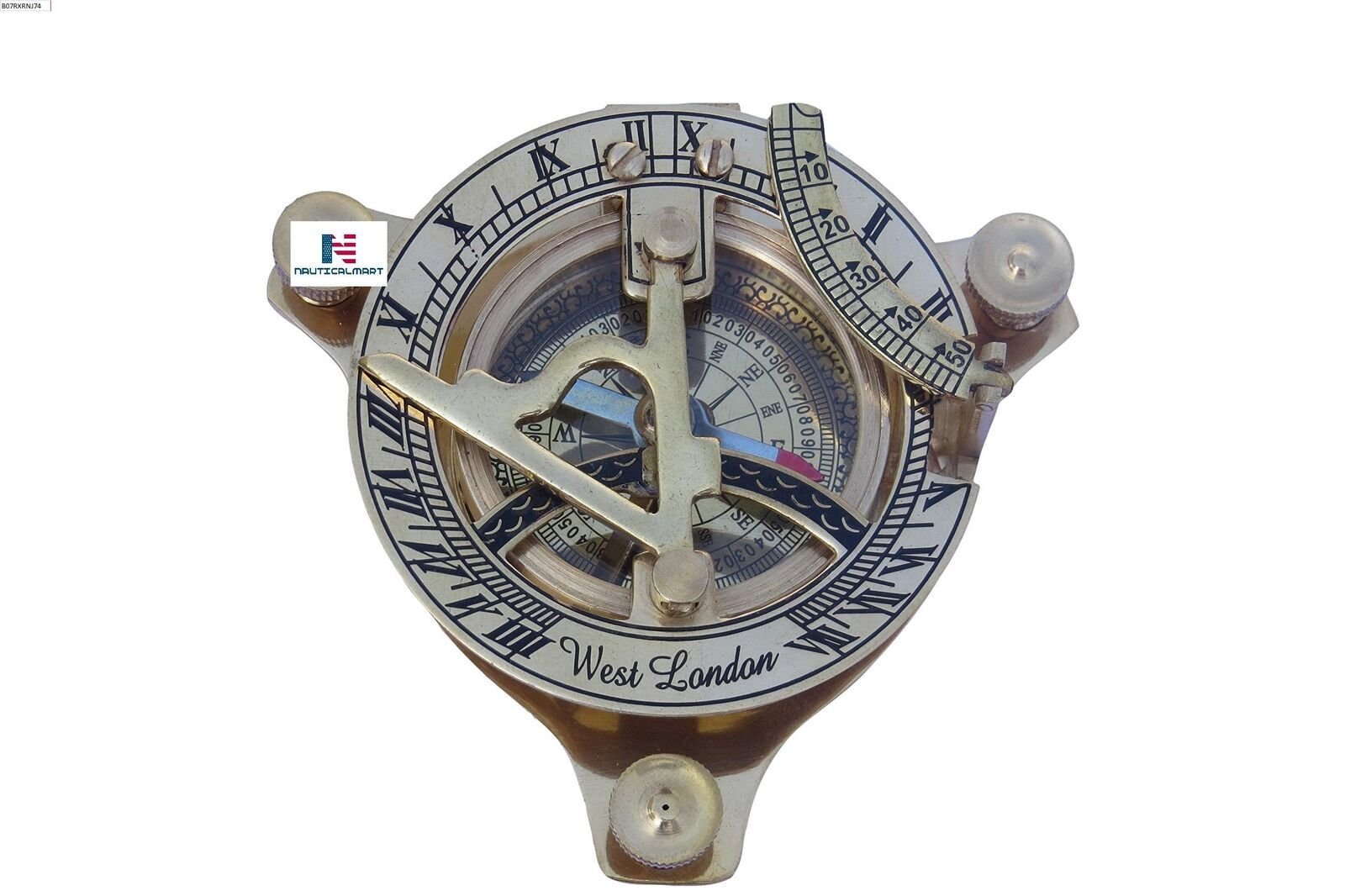 Nautical Brass Sundial Vintage Antique Style Wedding Gift, Groomsmen Gift, We...