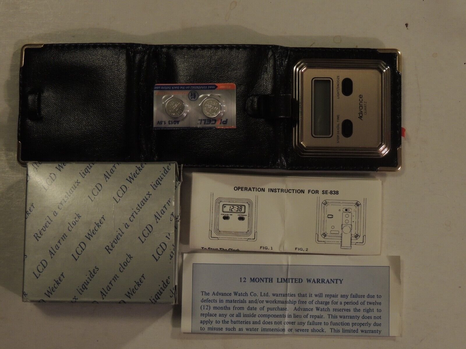NOS Advance Quartz Travel Alarm Clock with Snooze Feature SE-828-D