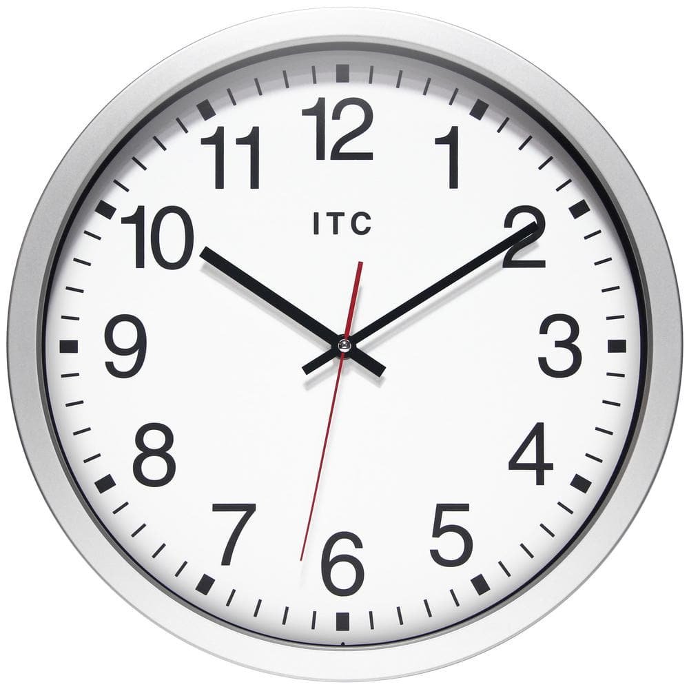 Obsidian 14 in. Business Clock, Silver