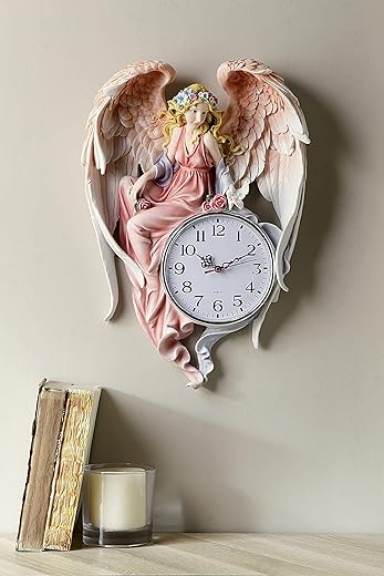 OK Lighting 18 H Enchanted Angel Wall Clock