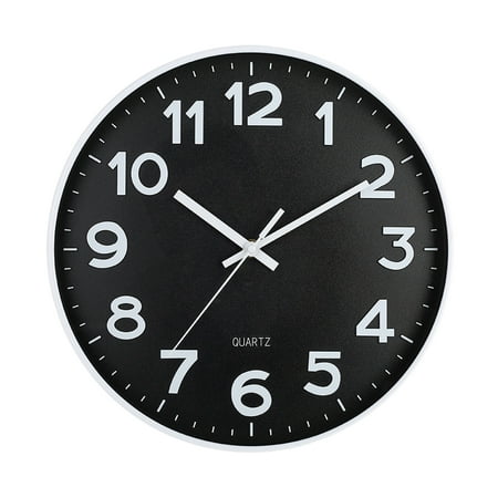 Qianha Mall Bathroom Wall Clock Modern 12-inch Wall Clock Easy-to-read Silent Non-ticking Quartz Clock for Home Decor