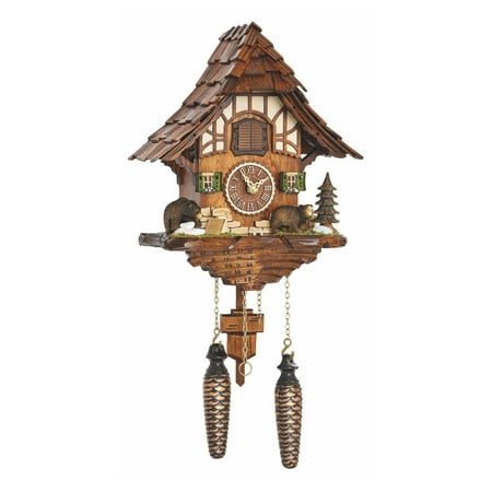 Quartz Cuckoo Clock Black Forest house with music TU 4201 QM