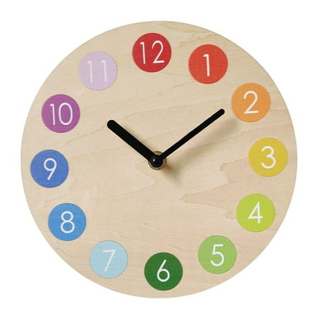 Rainbow Digital Wall Clock Big Time Student Decor Led Electronic Number Wood